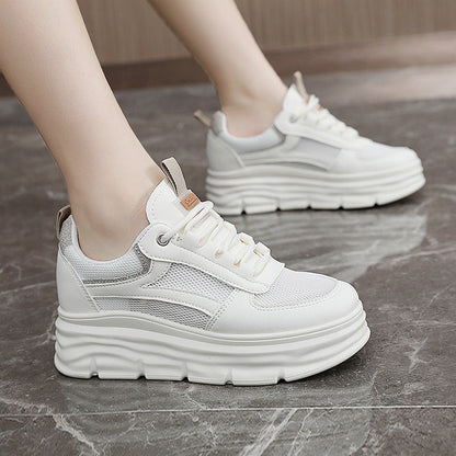 Damen Sneaker Chunky Plateau Atmungsaktives Material