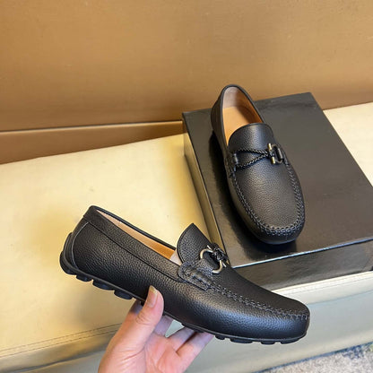 Damen Mokassin Schuhe Leder Elegant Braun