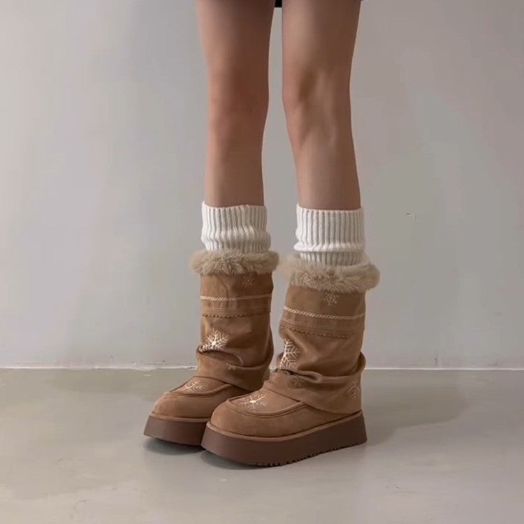 Damen Winterstiefel Warm Flauschig