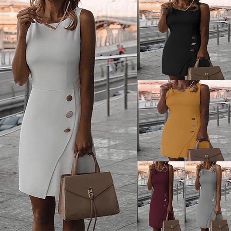 Damenkleid Berlin Chic mit Knöpfen - Norvielle