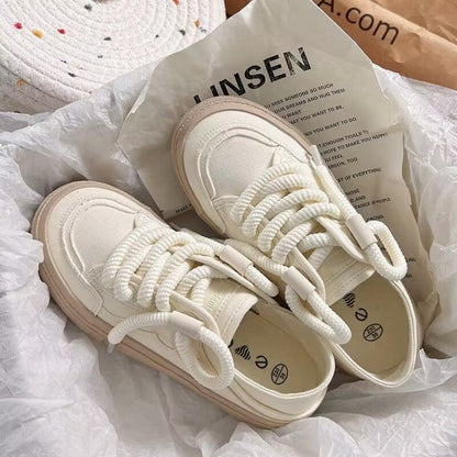 Damen Sneaker Bequem Canvas Dicke Sohle Mode