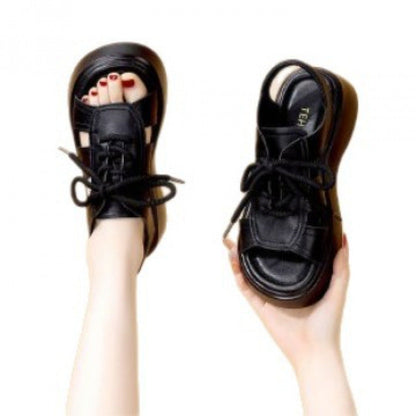 Damen Sport-Sandalen Komfortabel Mit Schnürsenkeln