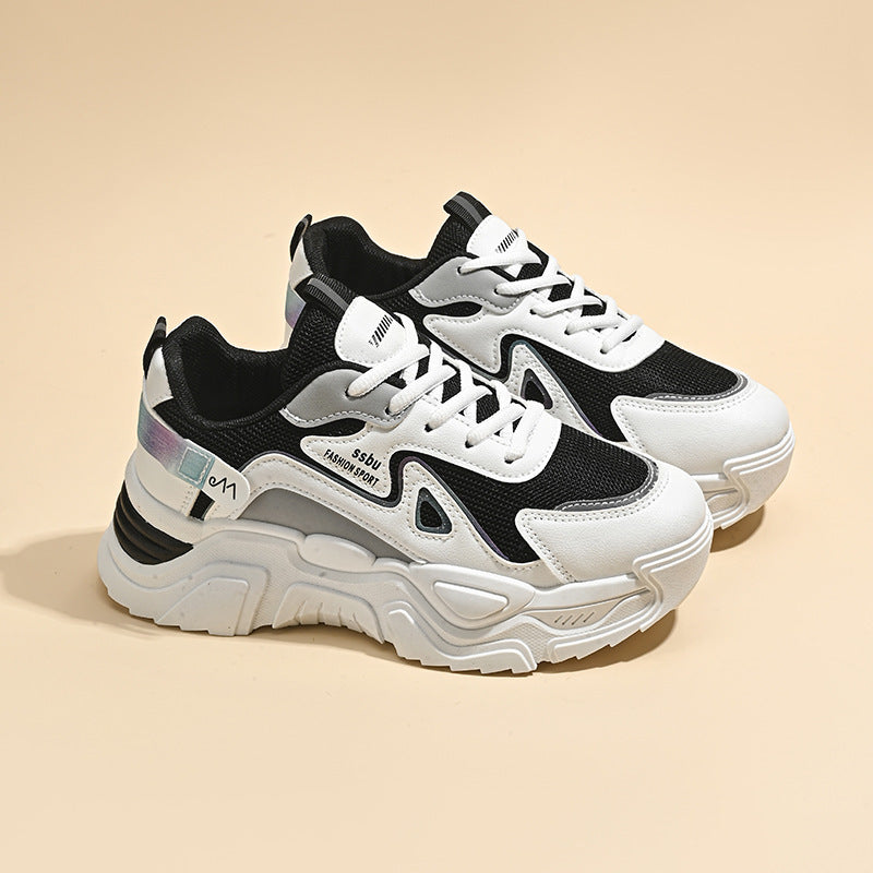 Damen Sneaker Sportlich Chunky Atmungsaktives Mesh Stabile Sohle