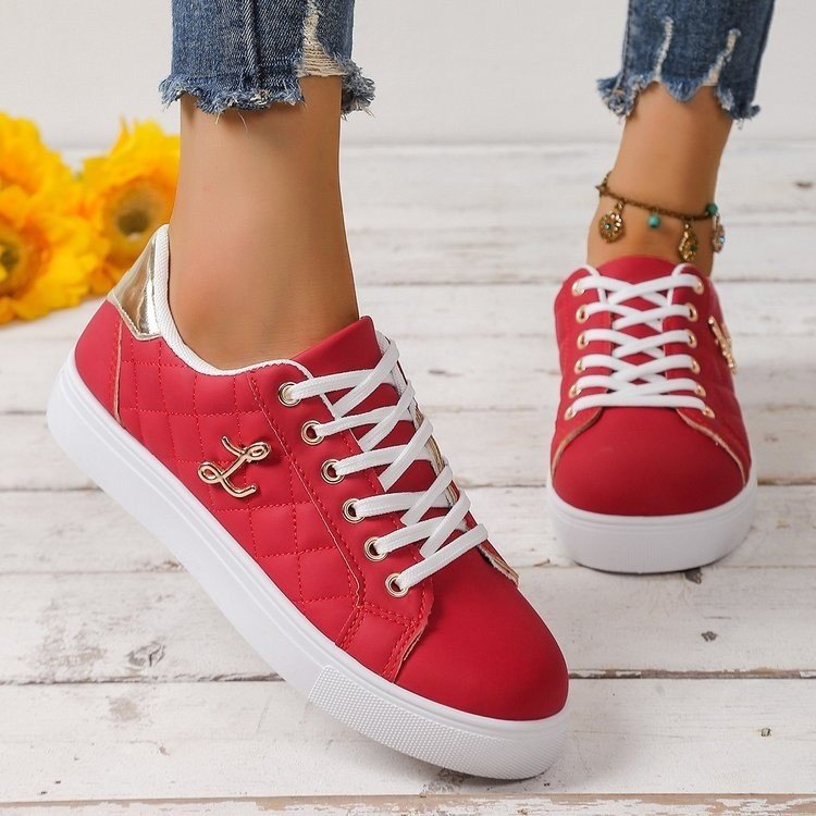 Damen Sneaker Weich Glänzend Sportlich