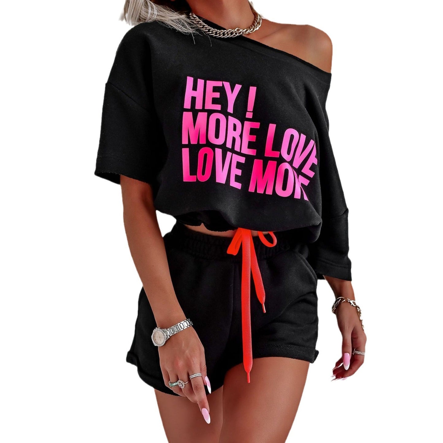 Damen Loungewear Set Elastisch Modern Grafikdruck
