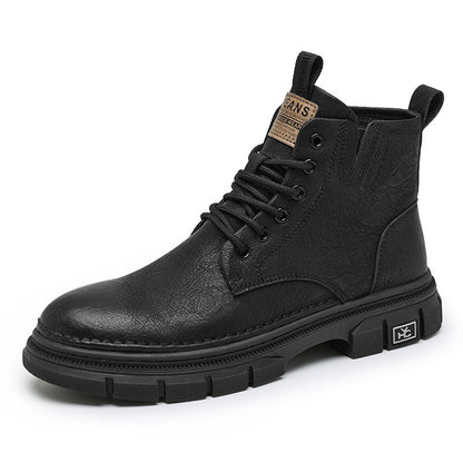 Damen Lederstiefel Robust Rutschfeste Gummisohle