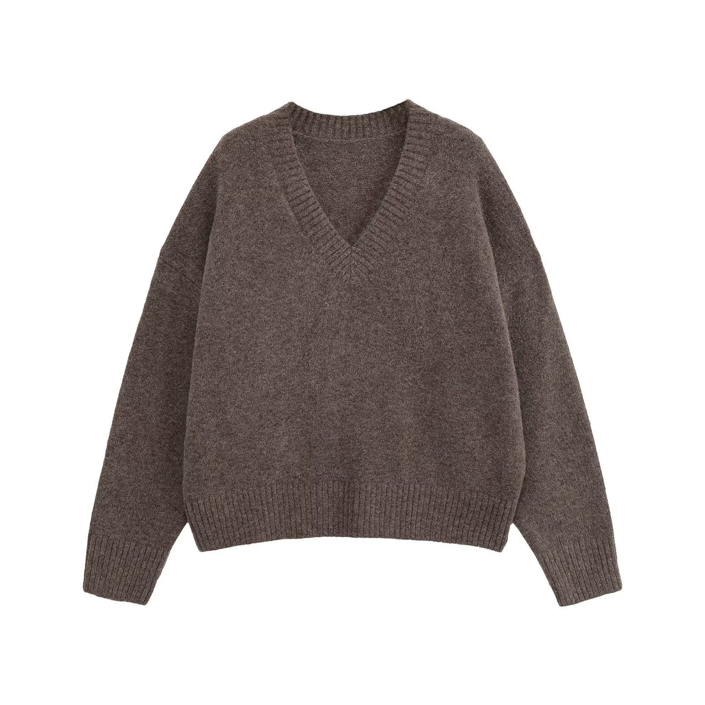 Damen Strickpullover V-Ausschnitt Glamour Stil