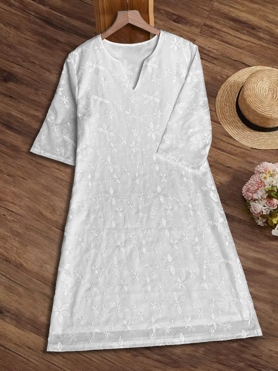 Damen Sommerkleid Leichtes Spitzenkleid Modern