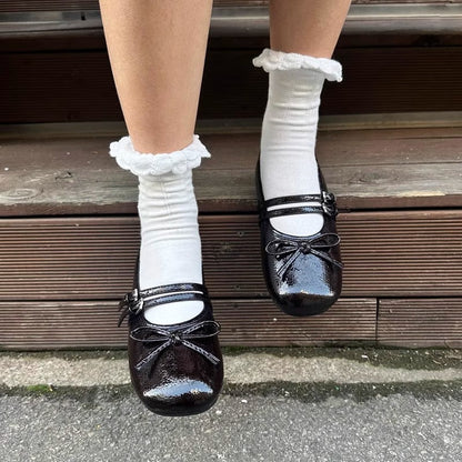 Damen Ballerinas Schleifen Design Verstellbar Elegant - Norvielle