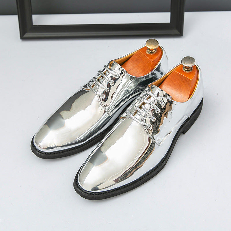 Damen Schnürschuhe Glänzend Leder
