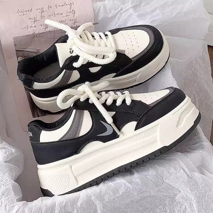 Damen Plateau Sneaker Komfortabel Mit Dämpfung
