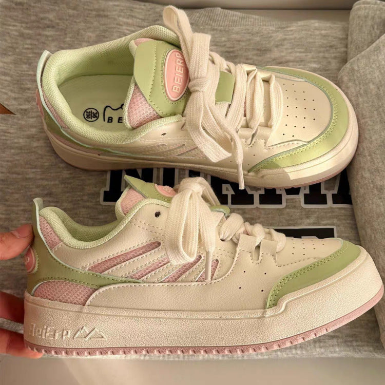 Damen Sneaker Retro Perforiert Komfortschuhe