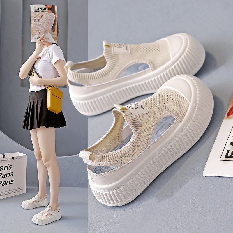 Damen Plattform Sneaker Elastisch Sportlich - Norvielle