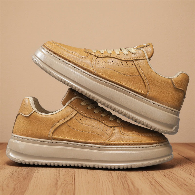 Damen Sneaker Leder Weich Laufsohle