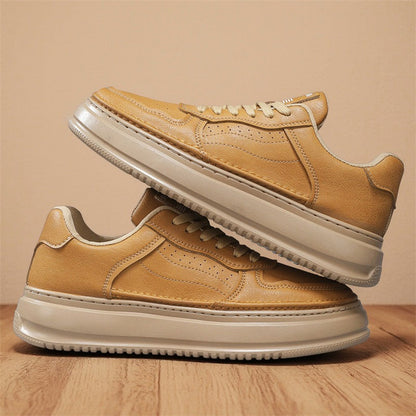 Damen Sneaker Leder Weich Laufsohle
