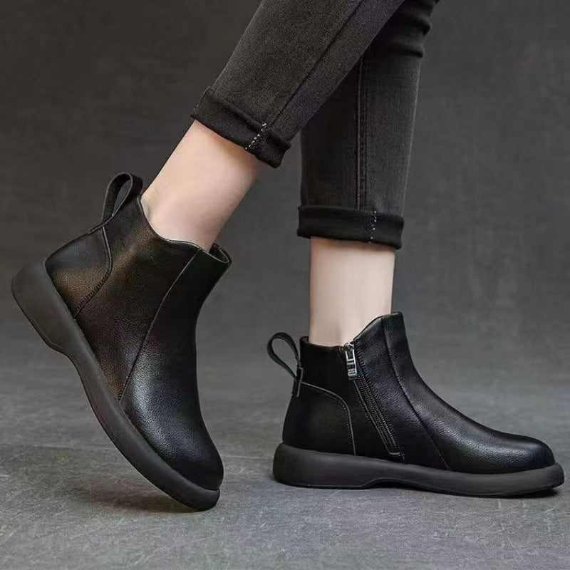 Damen Stiefeletten Elegante Rutschfeste Reißverschluss