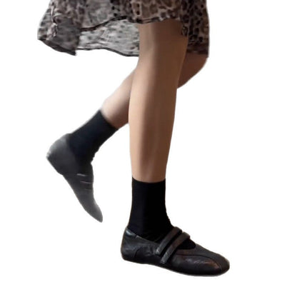 Damen Ballerinas Bequem Doppelriemen Ergonomisch