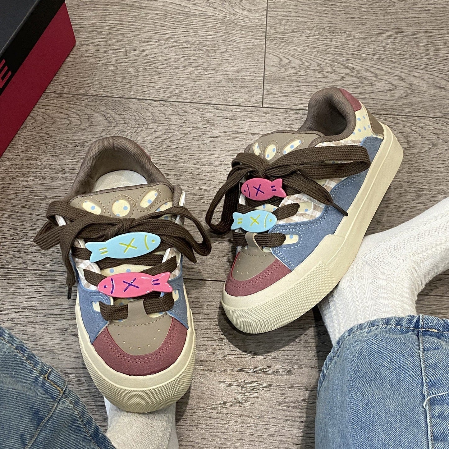 Damen Sneaker Bunt Modisch Farben