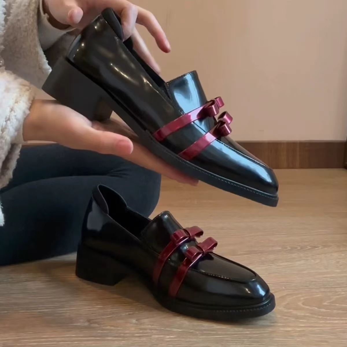 Damen Ballerinas Elegante Lack Komfortschuhe