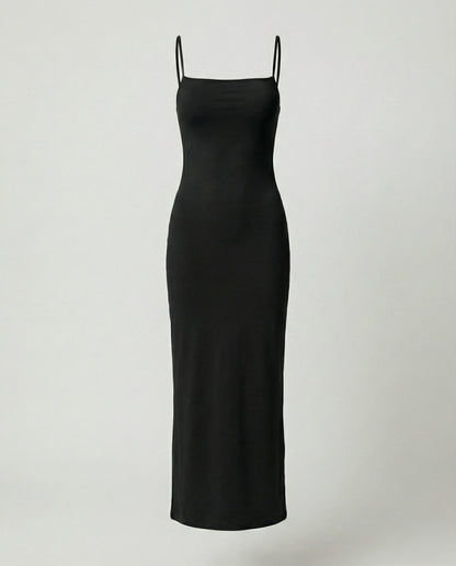 Damen Midikleid Spaghettiträger Elegantes Sommerkleid