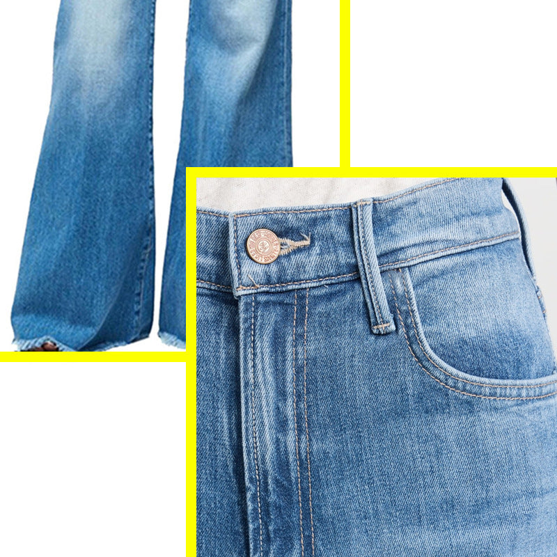 Damen Jeanshose Ausgefranst Trendy Blau