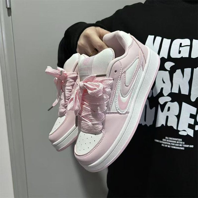 Damen Sneaker Weich Bequem Mit Schnürsenkeln