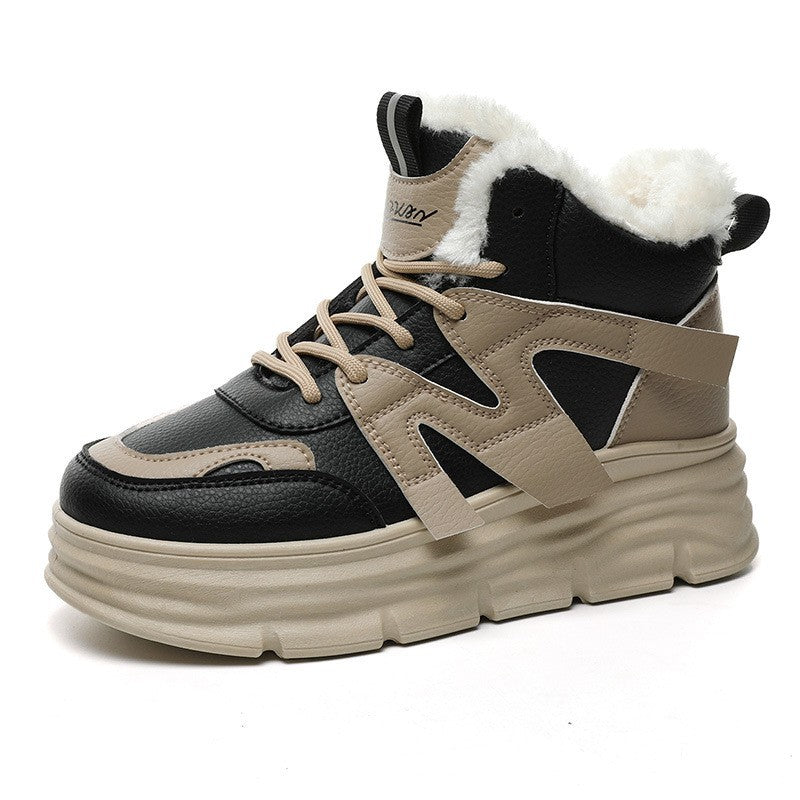 Damen High- Sneaker Sportlich Robust Schwarz - Norvielle