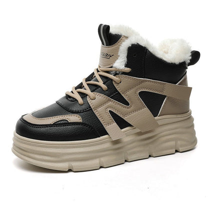 Damen High- Sneaker Sportlich Robust Schwarz - Norvielle