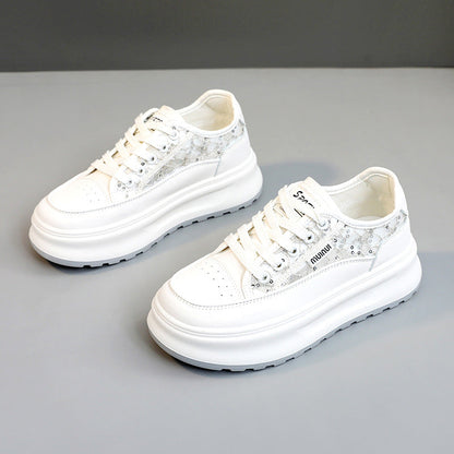 Damen Plateau Sneaker Hochhackiger Sportschuh