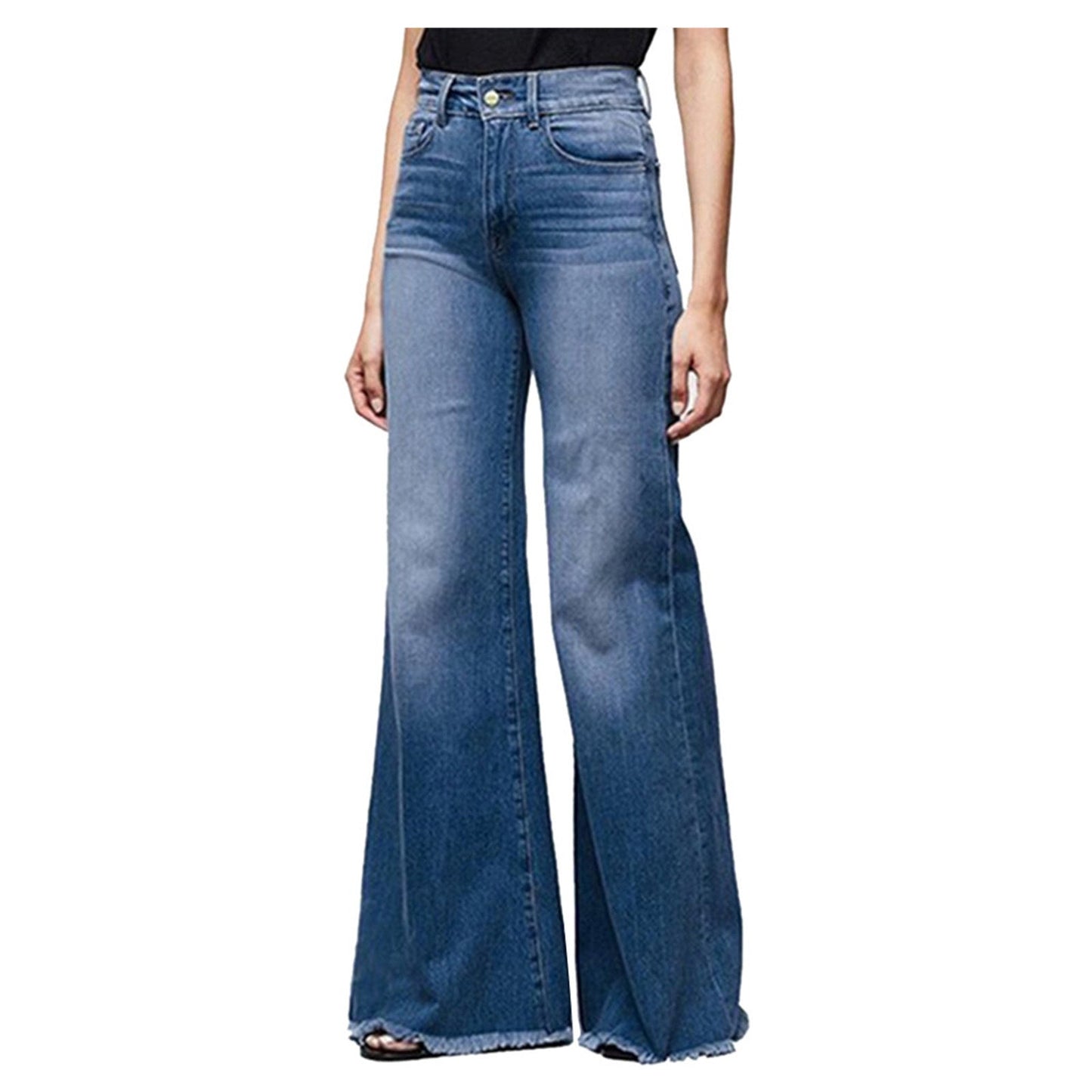 Damen Jeanshose Ausgefranst Trendy Blau
