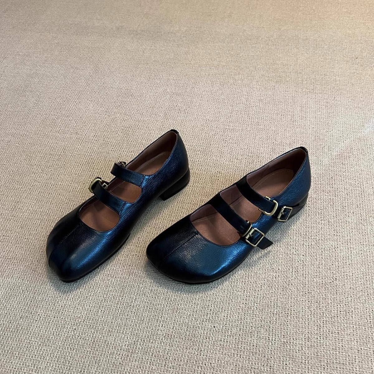 Damen Ballerinas mit Doppelriemen und Schnallenverschluss Elegant - Norvielle