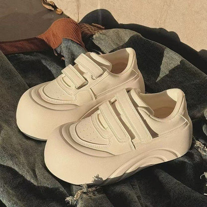 Damen Plattform Sneaker Komfortabel Mit Klettverschluss - Norvielle