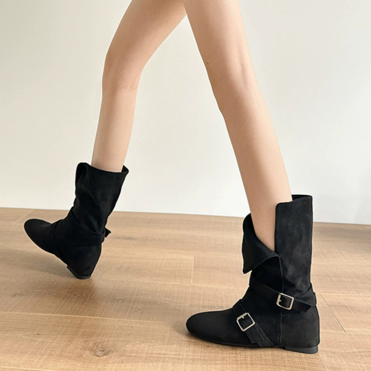 Damen Knöchelstiefel Schnürsenkel aus Leder