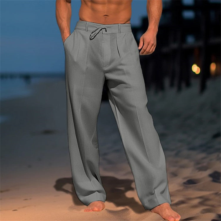 Herren Freizeithose Bequem Lockere Hose mit Kordelzug