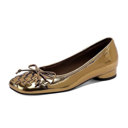 Damen Ballerinas Geflochten Bequem Elegant