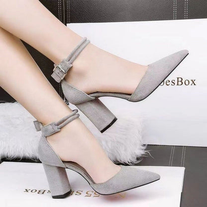 Damen Slingback Pumps Blockabsatz Riemchen Elegant