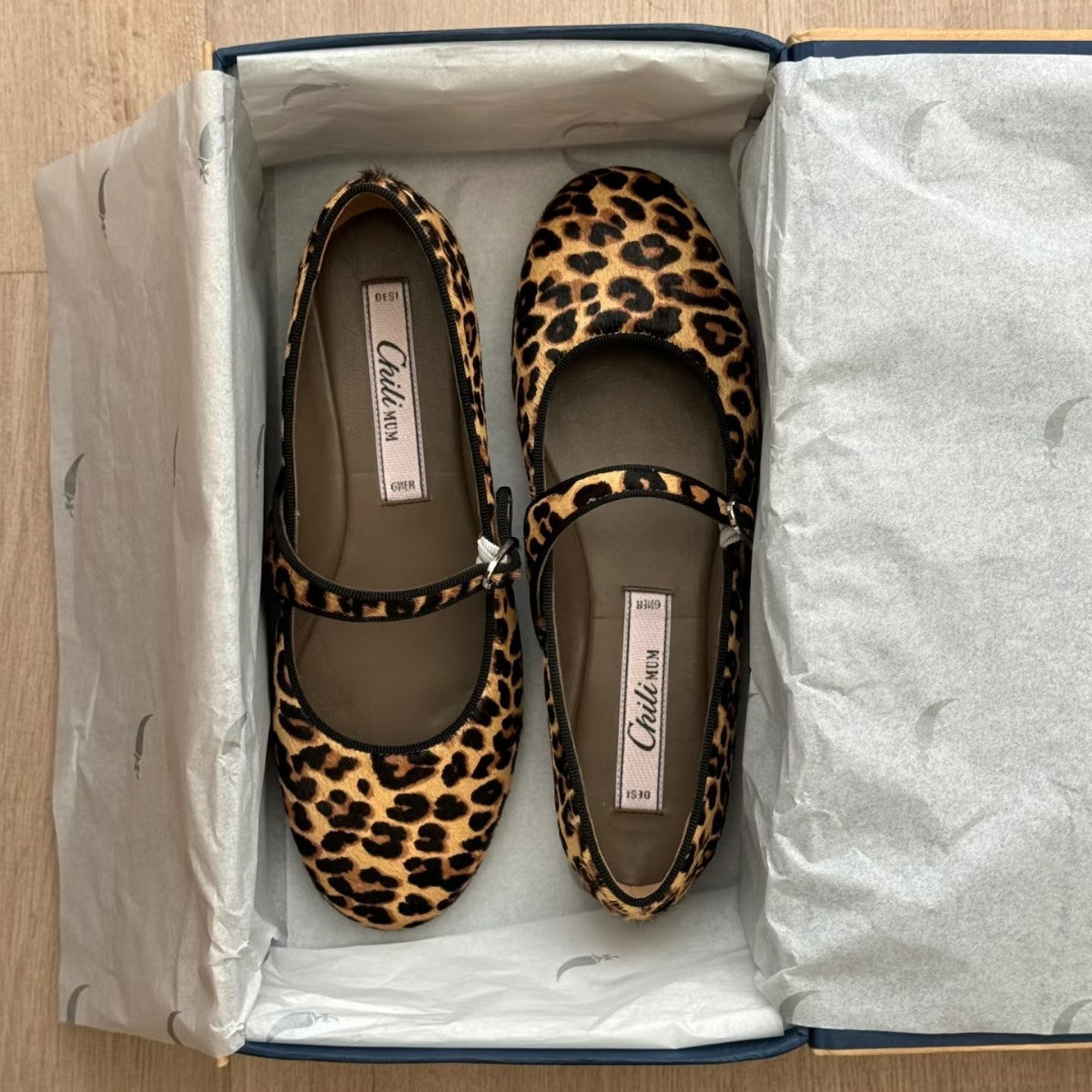 Damen Ballerinas Leopardenmuster Schnürsenkel Schwarz - Norvielle