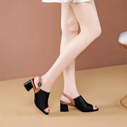 Damen Sandaletten Riemchen Schuhe Eleganter Blockabsatz