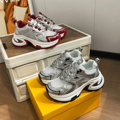 Damen Sneaker Sportlich Chunky Reflektierend