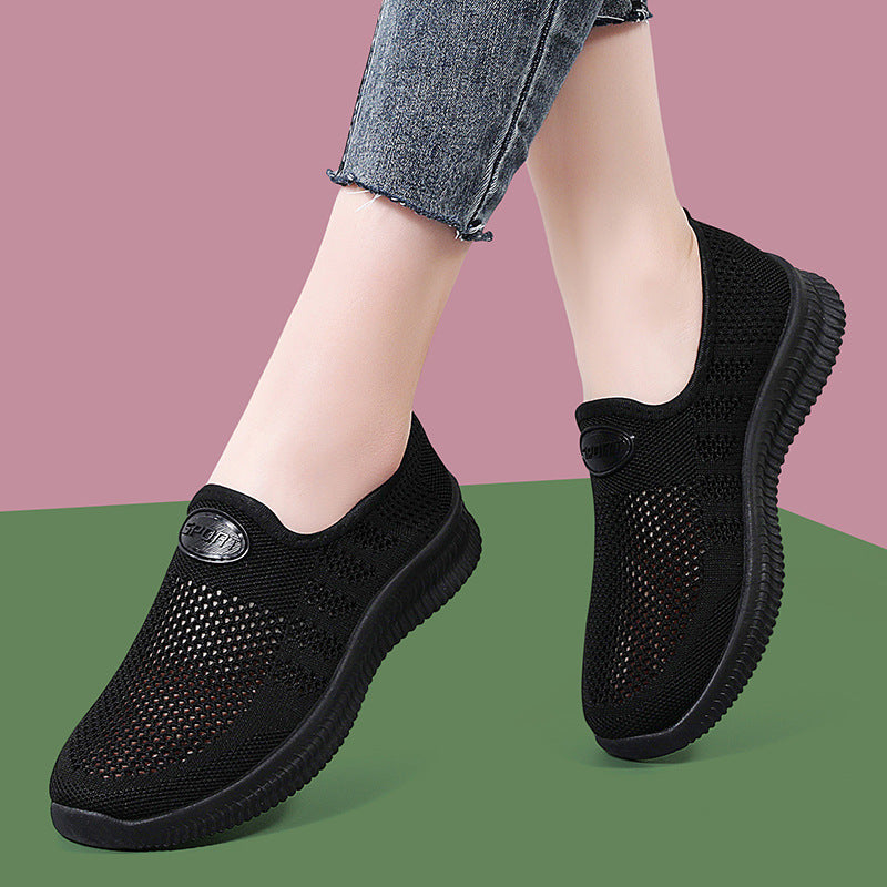 Damen Slip-On Schuhe Atmungsaktives Material Bequem Freizeit