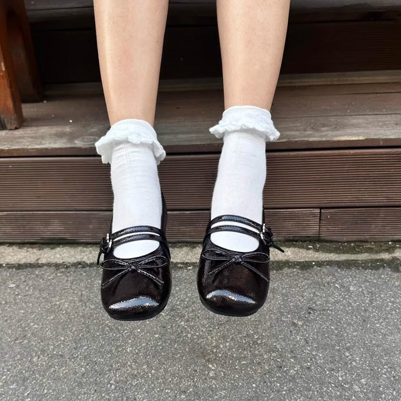 Damen Ballerinas Schleifen Design Verstellbar Elegant