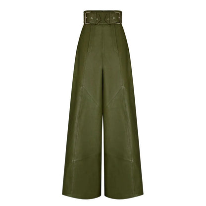 Damen Lederhosen Hochwertig mit Plisierdetails