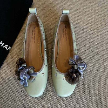Damen Ballerinas mit Schmuckapplikationen Bequem