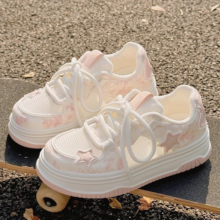 Damen Sneaker Atmungsaktiv Komfortabel Sternenmotive