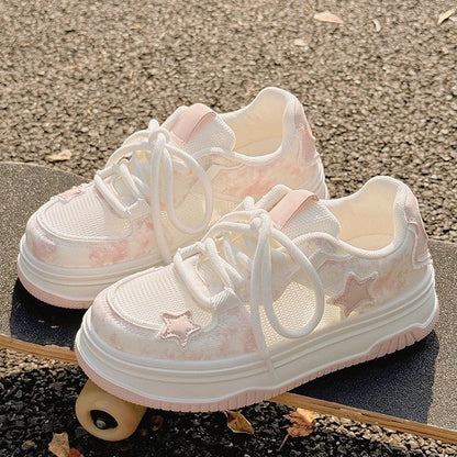 Damen Sneaker Atmungsaktiv Komfortabel Sternenmotive