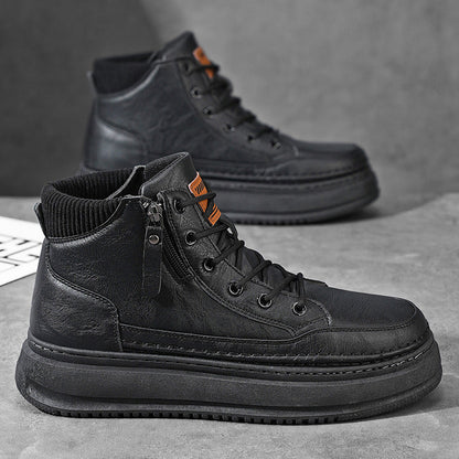 Damen Schnürstiefel Reißverschluss Dämpfung Höhe