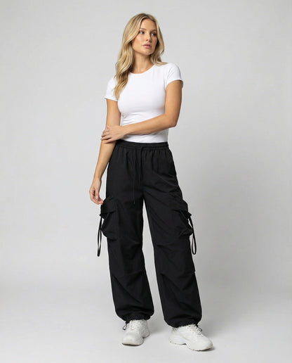 Damen Palazzo-Hose Bequem Mit Taschen Baumwolle