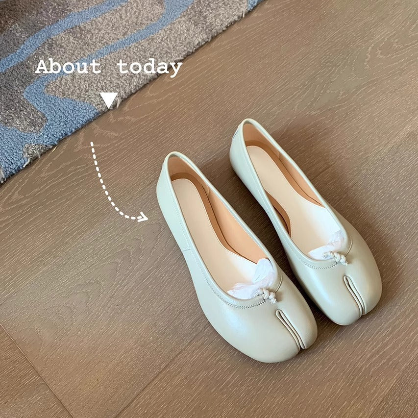 Damen Ballerinas Glänzend Mit Schleife Schwarz - Norvielle