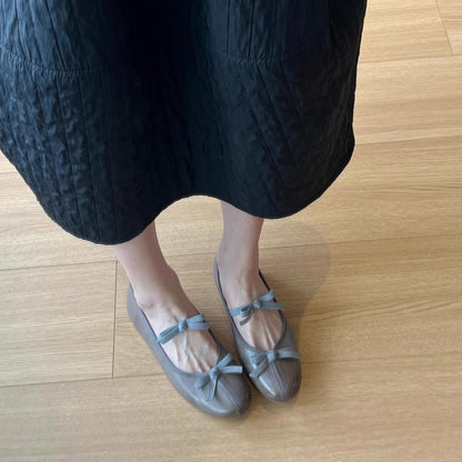 Damen Ballerinas Schleifen Design Bequem Elegant