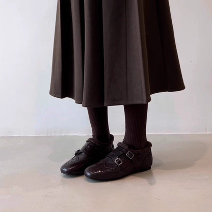 Damen Mokassins Weiches Leder Schnalle Modern